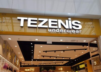 Виготовлення порталу вхідної групи і монтаж об’ємних літер TEZENIS